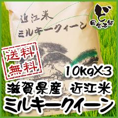 【送料無料】　令和6年　滋賀県産　近江米　ミルキークイーン　10kg×3袋