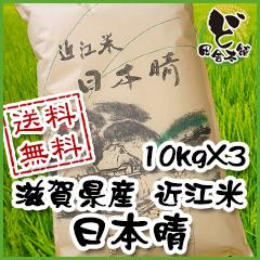 ☆新米☆　【送料無料】 令和6年　滋賀県産　近江米　日本晴　10kg×3袋