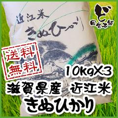 ☆新米☆　【送料無料】 令和5年　滋賀県産　近江米　きぬひかり　10kg×3袋