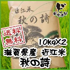 【送料無料】 令和4年　滋賀県産　近江米　秋の詩　10kg×2袋